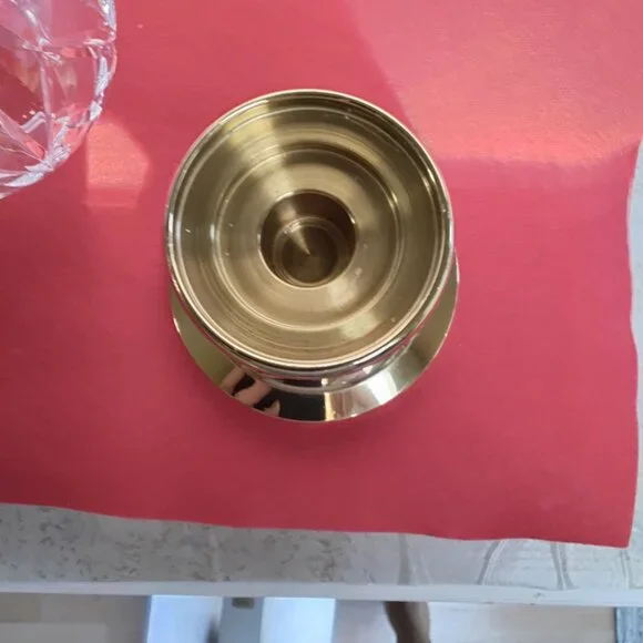 Waterford Vintage Belmont Hurricane Brass Base Candle Holder - Picture 5 of 6